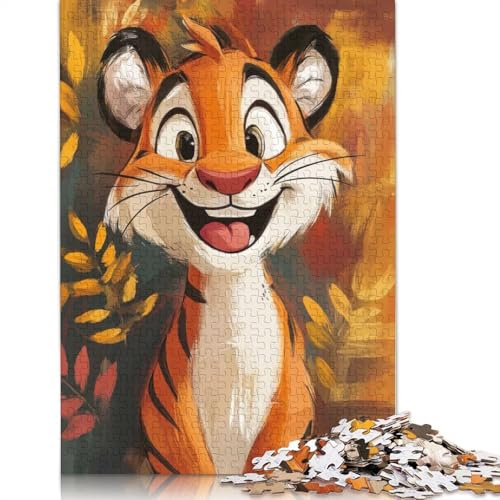 Verspielter Dschungeltiger, 1000-teiliges Puzzle für Teenager, Geschenke, Papierpuzzle, Puzzle für Erwachsene, Lernspiele für zu Hause, DIY-Spielzeug, 1000 Teile (75 x 50 cm) von BVGVFHT