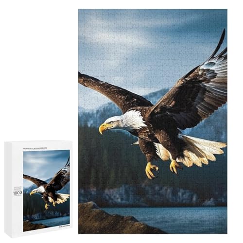 Holzpuzzle für Erwachsene, Adler bei der Jagd, gedrucktes Puzzle für Erwachsene, kommt mit Einer schönen Box von BVKWNTSA