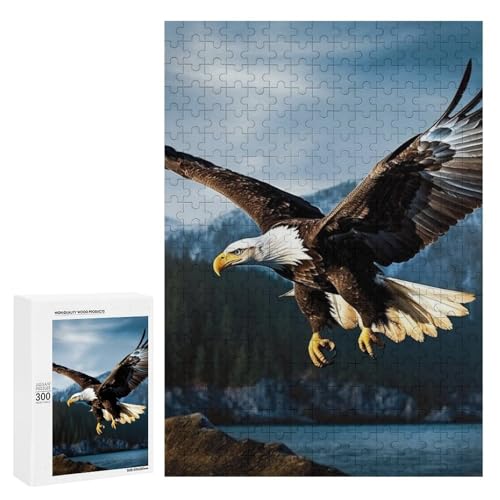 Holzpuzzle für Erwachsene, Adler bei der Jagd, gedrucktes Puzzle für Erwachsene, kommt mit Einer schönen Box von BVKWNTSA