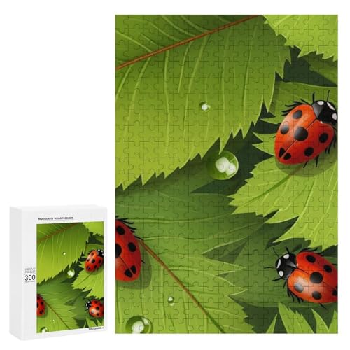 Holzpuzzle für Erwachsene, Blätter und Marienkäfer gedrucktes Puzzle für Erwachsene, kommt mit Einer schönen Box Holzpuzzle für Erwachsene, Blätter und Marienkäfer gedrucktes Puzzle für Erwachsene, kommt mit Einer schönen Box von BVKWNTSA