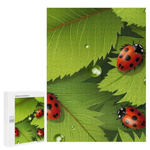 Holzpuzzle für Erwachsene, Blätter und Marienkäfer gedrucktes Puzzle für Erwachsene, kommt mit Einer schönen Box Holzpuzzle für Erwachsene, Blätter und Marienkäfer gedrucktes Puzzle für Erwachsene, kommt mit Einer schönen Box von BVKWNTSA