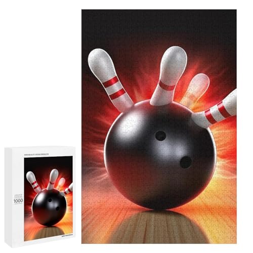Holzpuzzle für Erwachsene, Bowlingball gedrucktes Puzzle für Erwachsene, kommt mit Einer schönen Box von BVKWNTSA