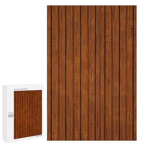 Holzpuzzle für Erwachsene, Braunes Holzmuster Gedrucktes Puzzle für Erwachsene, Kommt mit einer schönen Box von BVKWNTSA