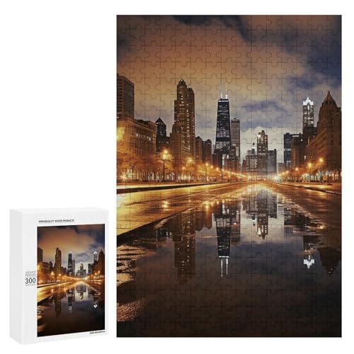 Holzpuzzle für Erwachsene, Chicago Gedrucktes Puzzle für Erwachsene, Kommt mit Einer schönen Box von BVKWNTSA