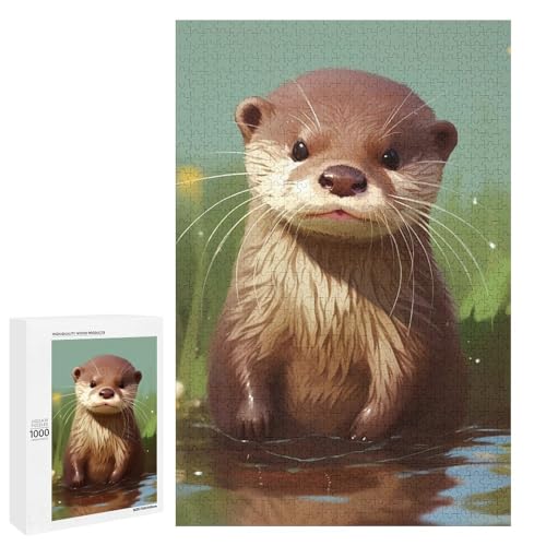 Holzpuzzle für Erwachsene, Cute Otter_77854766 Gedrucktes Puzzle für Erwachsene, Kommt mit einer schönen Box von BVKWNTSA