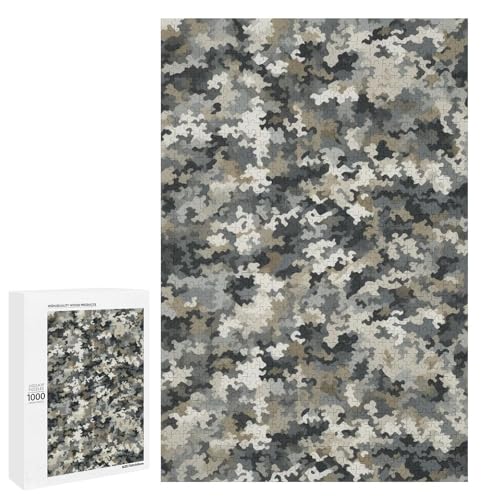 Holzpuzzle für Erwachsene, Digital Camo Gedrucktes Puzzle für Erwachsene, Kommt mit einer schönen Box von BVKWNTSA
