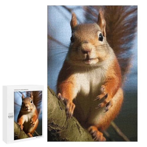Holzpuzzle für Erwachsene, Eichhörnchen Lustiges Tier Gedrucktes Puzzle für Erwachsene, Kommt mit einer schönen Box von BVKWNTSA
