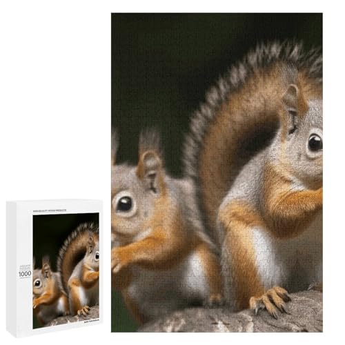 Holzpuzzle für Erwachsene, Eichhörnchen Tier gedrucktes Puzzle für Erwachsene, kommt mit Einer schönen Box von BVKWNTSA