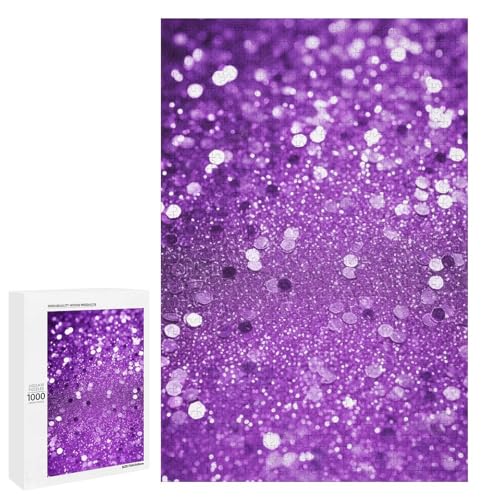 Holzpuzzle für Erwachsene, Funkelndes Lila Glitzer gedrucktes Puzzle für Erwachsene, kommt mit einer schönen Box von BVKWNTSA
