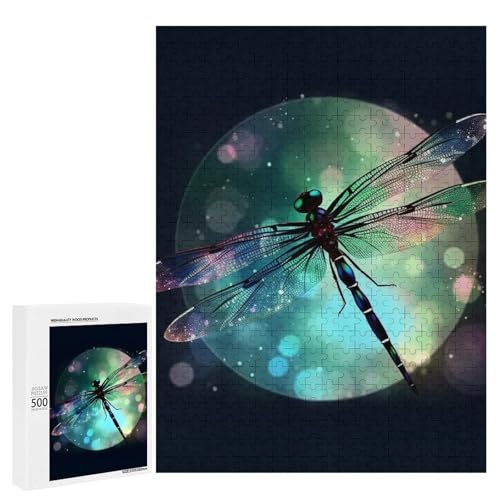 Holzpuzzle für Erwachsene, Galaxie Tier Libelle Gedrucktes Puzzle für Erwachsene, Kommt mit Einer schönen Box von BVKWNTSA