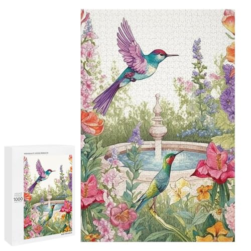 Holzpuzzle für Erwachsene, Garten mit Vögeln und Blumen gedrucktes Puzzle für Erwachsene, kommt mit einer schönen Box von BVKWNTSA