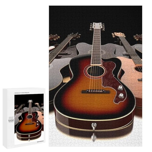 Holzpuzzle für Erwachsene, Gitarre gedrucktes Puzzle für Erwachsene, kommt mit Einer schönen Box von BVKWNTSA