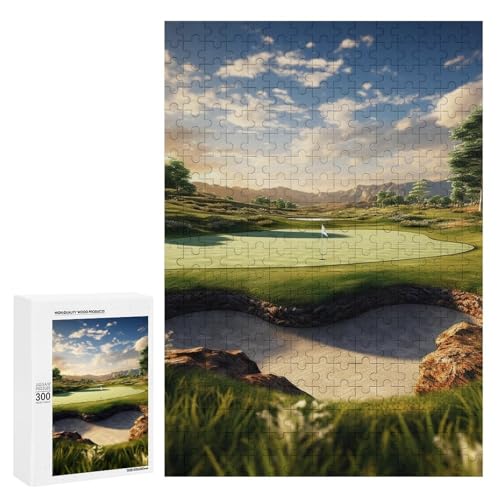 Holzpuzzle für Erwachsene, Golfplatz gedrucktes Puzzle für Erwachsene, kommt mit Einer schönen Box von BVKWNTSA
