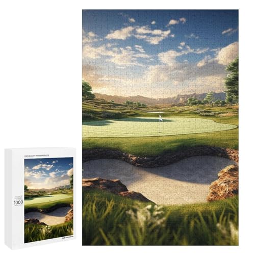 Holzpuzzle für Erwachsene, Golfplatz gedrucktes Puzzle für Erwachsene, kommt mit Einer schönen Box von BVKWNTSA