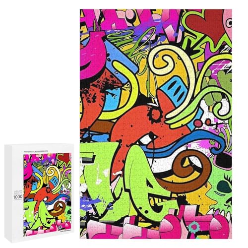Holzpuzzle für Erwachsene, Graffiti-Zeichnung_77473685 Gedrucktes Puzzle für Erwachsene, Kommt mit einer schönen Box von BVKWNTSA