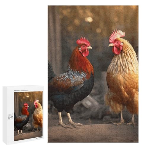 Holzpuzzle für Erwachsene, Hahn und Huhn gedrucktes Puzzle für Erwachsene, kommt mit Einer schönen Box Holzpuzzle für Erwachsene, Hahn und Huhn gedrucktes Puzzle für Erwachsene, kommt mit Einer schönen Box von BVKWNTSA