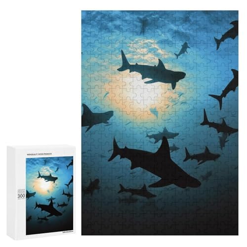 Holzpuzzle für Erwachsene, Hammerhead Sharks Printed Puzzle für Erwachsene, Kommt mit Einer schönen Box Holzpuzzle für Erwachsene, Hammerhead Sharks Printed Puzzle für Erwachsene, Kommt mit Einer schönen Box von BVKWNTSA