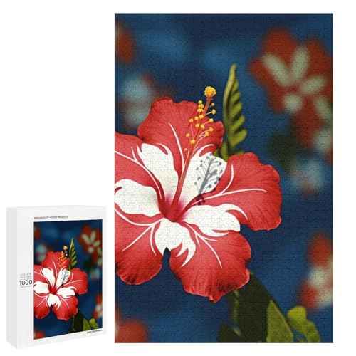 Holzpuzzle für Erwachsene, Hawaii Blume gedruckt Puzzle für Erwachsene, kommt mit Einer schönen Box Holzpuzzle für Erwachsene, Hawaii Blume gedruckt Puzzle für Erwachsene, kommt mit Einer schönen Box von BVKWNTSA