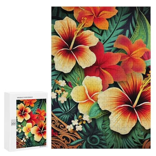 Holzpuzzle für Erwachsene, Hawaii-Stil Druckmuster gedrucktes Puzzle für Erwachsene, kommt mit Einer schönen Box Holzpuzzle für Erwachsene, Hawaii-Stil Druckmuster gedrucktes Puzzle für Erwachsene, kommt mit Einer schönen Box von BVKWNTSA