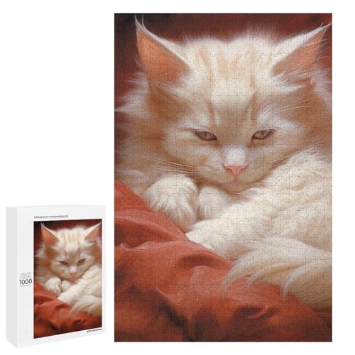 Holzpuzzle für Erwachsene, Hazy Cat Printed Puzzle für Erwachsene, Kommt mit einer schönen Box von BVKWNTSA