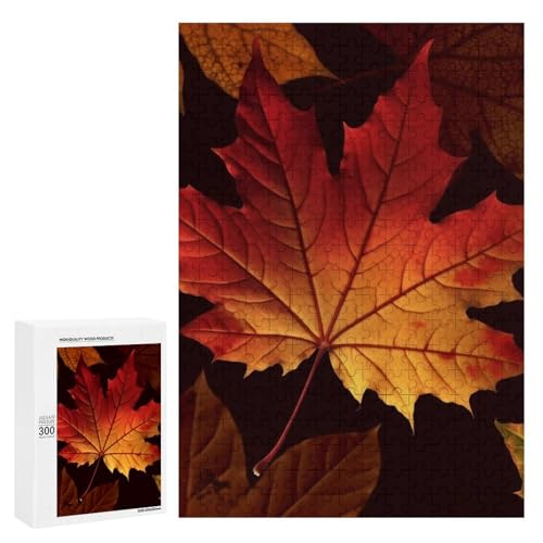 Holzpuzzle für Erwachsene, Herbst Herbst Blätter gedruckt Puzzle für Erwachsene, kommt mit Einer schönen Box von BVKWNTSA