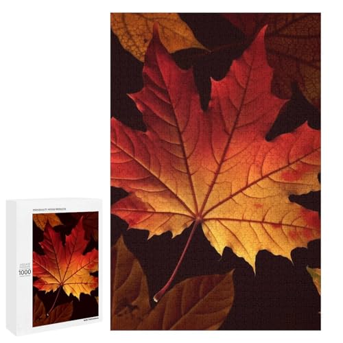 Holzpuzzle für Erwachsene, Herbst Herbst Blätter gedruckt Puzzle für Erwachsene, kommt mit Einer schönen Box von BVKWNTSA