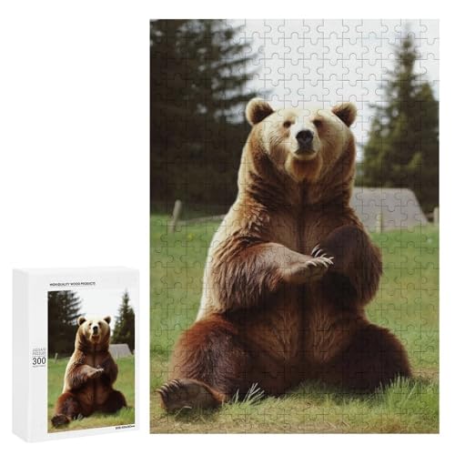 Holzpuzzle für Erwachsene, Hi Bear Sit On The Lawn Printed Puzzle for Adults, Comes with A Beautiful Box Holzpuzzle für Erwachsene, Hi Bear Sit On The Lawn Printed Puzzle for Adults, Comes with A Beautiful Box von BVKWNTSA