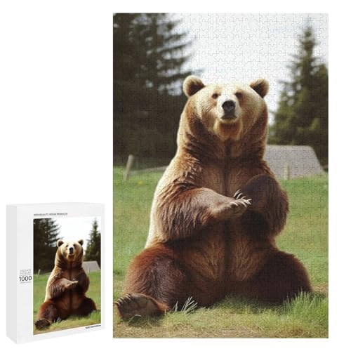 Holzpuzzle für Erwachsene, Hi Bear Sit On The Lawn Printed Puzzle for Adults, Comes with A Beautiful Box Holzpuzzle für Erwachsene, Hi Bear Sit On The Lawn Printed Puzzle for Adults, Comes with A Beautiful Box von BVKWNTSA