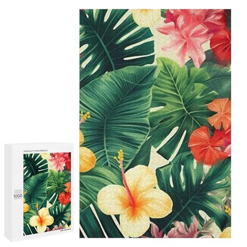 Holzpuzzle für Erwachsene, Hojas Tropicales Y Flores gedrucktes Puzzle für Erwachsene, kommt mit Einer schönen Box Holzpuzzle für Erwachsene, Hojas Tropicales Y Flores gedrucktes Puzzle für Erwachsene, kommt mit Einer schönen Box von BVKWNTSA