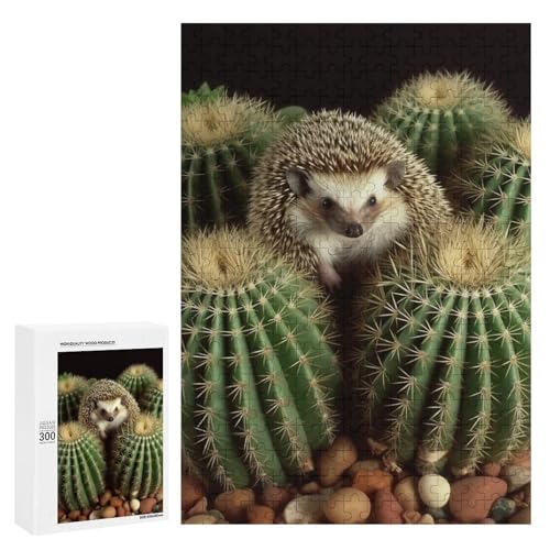 Holzpuzzle für Erwachsene, Igel Kaktus gedrucktes Puzzle für Erwachsene, kommt mit Einer schönen Box Holzpuzzle für Erwachsene, Igel Kaktus gedrucktes Puzzle für Erwachsene, kommt mit Einer schönen Box von BVKWNTSA