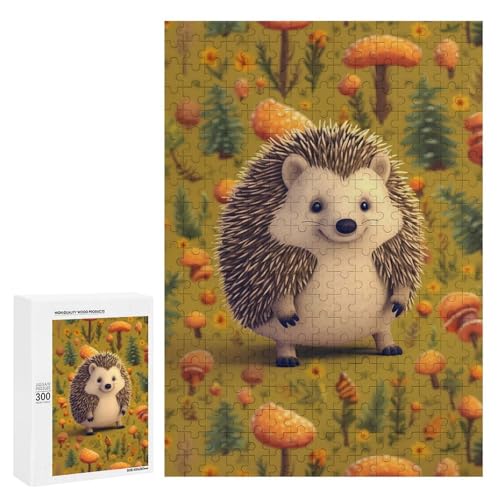 Holzpuzzle für Erwachsene, Igel gedrucktes Puzzle für Erwachsene, kommt mit Einer schönen Box von BVKWNTSA