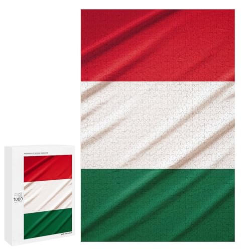 Holzpuzzle für Erwachsene, Italien-Flagge, gedrucktes Puzzle für Erwachsene, kommt mit einer schönen Box von BVKWNTSA