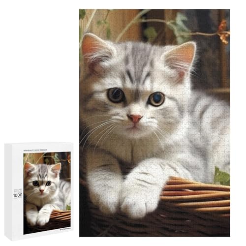 Holzpuzzle für Erwachsene, Katze gedrucktes Puzzle für Erwachsene, kommt mit Einer schönen Box von BVKWNTSA