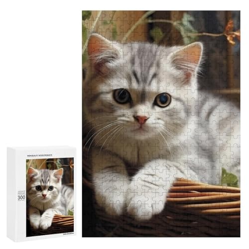 Holzpuzzle für Erwachsene, Katze gedrucktes Puzzle für Erwachsene, kommt mit Einer schönen Box von BVKWNTSA