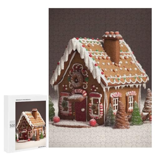 Holzpuzzle für Erwachsene, Lebkuchenhaus Gedrucktes Puzzle für Erwachsene, Kommt mit Einer schönen Box von BVKWNTSA