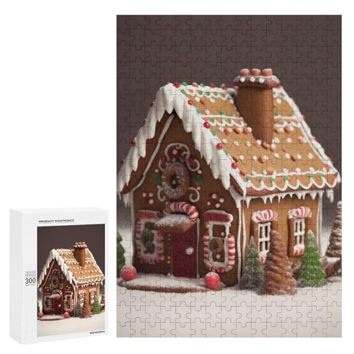 Holzpuzzle für Erwachsene, Lebkuchenhaus Gedrucktes Puzzle für Erwachsene, Kommt mit Einer schönen Box von BVKWNTSA