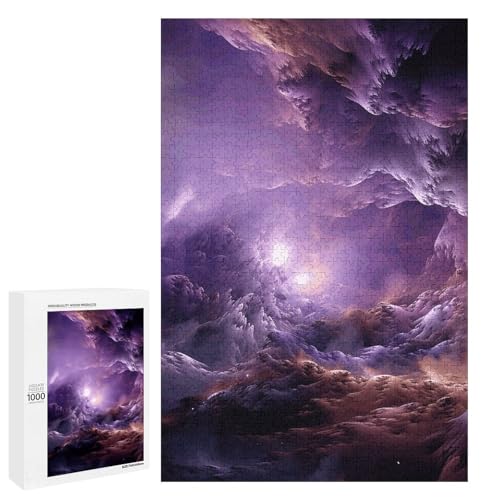Holzpuzzle für Erwachsene, Lila Galaxie Gedrucktes Puzzle für Erwachsene, Kommt mit einer schönen Box von BVKWNTSA
