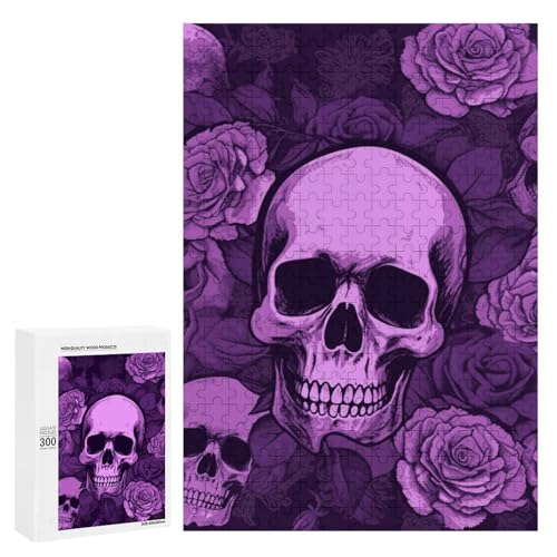 Holzpuzzle für Erwachsene, Lila Schädel und Rosen Gedrucktes Puzzle für Erwachsene, Kommt mit Einer schönen Box Holzpuzzle für Erwachsene, Lila Schädel und Rosen Gedrucktes Puzzle für Erwachsene, Kommt mit Einer schönen Box von BVKWNTSA