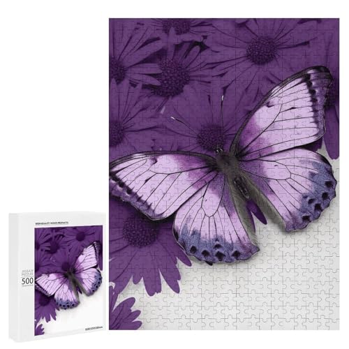 Holzpuzzle für Erwachsene, Lila Schmetterling Gedrucktes Puzzle für Erwachsene, Kommt mit Einer schönen Box Holzpuzzle für Erwachsene, Lila Schmetterling Gedrucktes Puzzle für Erwachsene, Kommt mit Einer schönen Box von BVKWNTSA