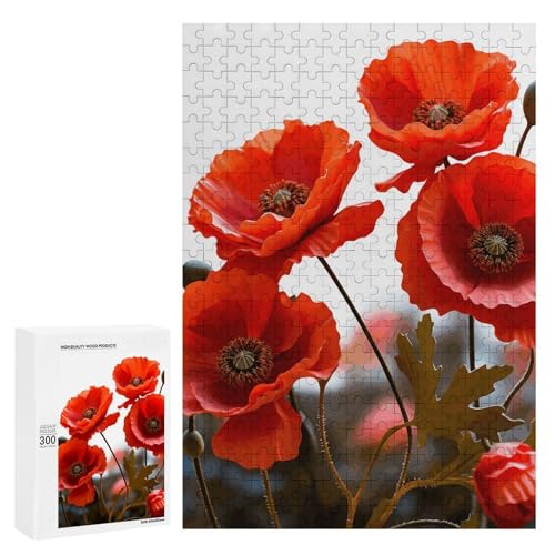 Holzpuzzle für Erwachsene, Mohnblumen Vivid Petals1 gedrucktes Puzzle für Erwachsene, kommt mit Einer schönen Box Holzpuzzle für Erwachsene, Mohnblumen Vivid Petals1 gedrucktes Puzzle für Erwachsene, kommt mit Einer schönen Box von BVKWNTSA