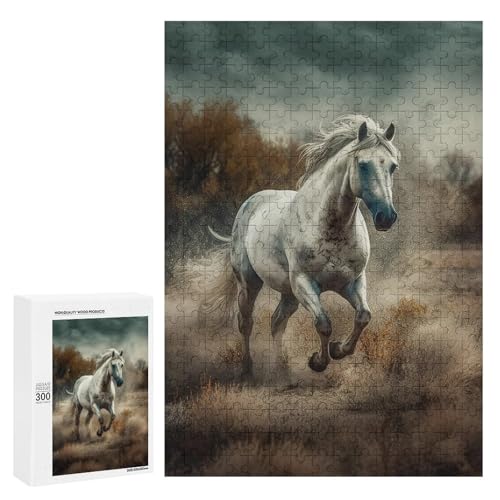 Holzpuzzle für Erwachsene, Pferd läuft im Feld gedrucktes Puzzle für Erwachsene, kommt mit Einer schönen Box von BVKWNTSA