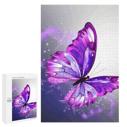 Holzpuzzle für Erwachsene, Purple Butterfly1 gedrucktes Puzzle für Erwachsene, kommt mit einer schönen Box von BVKWNTSA
