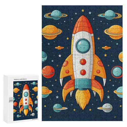 Holzpuzzle für Erwachsene, Rakete Clipart Raumschiff gedrucktes Puzzle für Erwachsene, kommt mit Einer schönen Box Holzpuzzle für Erwachsene, Rakete Clipart Raumschiff gedrucktes Puzzle für Erwachsene, kommt mit Einer schönen Box von BVKWNTSA