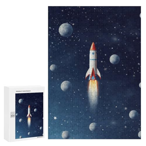 Holzpuzzle für Erwachsene, Rakete im Weltraum gedrucktes Puzzle für Erwachsene, kommt mit Einer schönen Box Holzpuzzle für Erwachsene, Rakete im Weltraum gedrucktes Puzzle für Erwachsene, kommt mit Einer schönen Box von BVKWNTSA