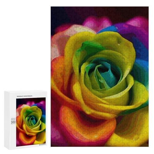 Holzpuzzle für Erwachsene, Regenbogen Blume gedruckt Puzzle für Erwachsene, kommt mit Einer schönen Box Holzpuzzle für Erwachsene, Regenbogen Blume gedruckt Puzzle für Erwachsene, kommt mit Einer schönen Box von BVKWNTSA