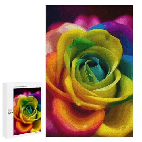 Holzpuzzle für Erwachsene, Regenbogen Blume gedruckt Puzzle für Erwachsene, kommt mit Einer schönen Box Holzpuzzle für Erwachsene, Regenbogen Blume gedruckt Puzzle für Erwachsene, kommt mit Einer schönen Box von BVKWNTSA