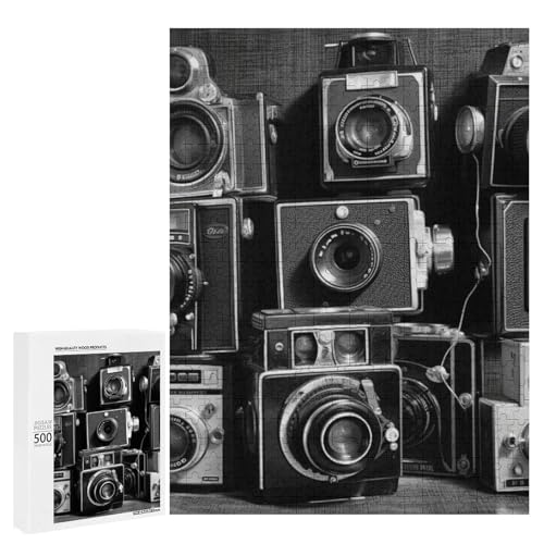 Holzpuzzle für Erwachsene, Retro Cool Camera Collection Gedrucktes Puzzle für Erwachsene, Kommt mit Einer schönen Box Holzpuzzle für Erwachsene, Retro Cool Camera Collection Gedrucktes Puzzle für Erwachsene, Kommt mit Einer schönen Box von BVKWNTSA