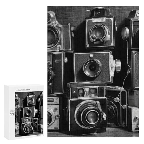 Holzpuzzle für Erwachsene, Retro Cool Camera Collection Gedrucktes Puzzle für Erwachsene, Kommt mit Einer schönen Box von BVKWNTSA