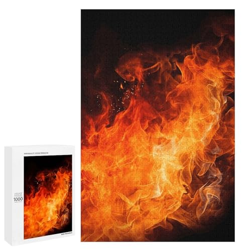 Holzpuzzle für Erwachsene, Roaring Flame Printed Puzzle für Erwachsene, Kommt mit einer schönen Box von BVKWNTSA