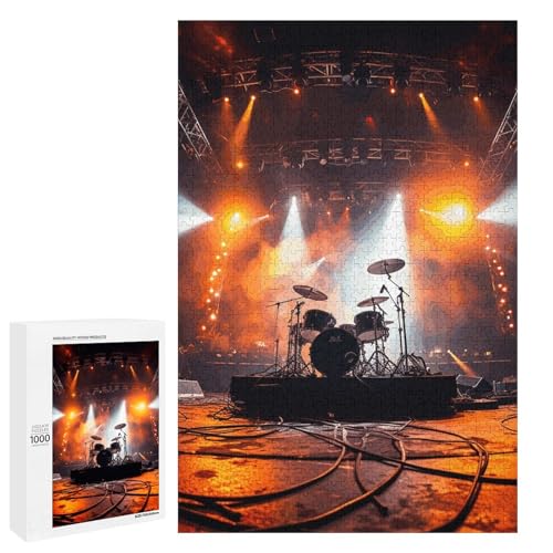 Holzpuzzle für Erwachsene, Rock Konzertbühne gedrucktes Puzzle für Erwachsene, kommt mit einer schönen Box von BVKWNTSA
